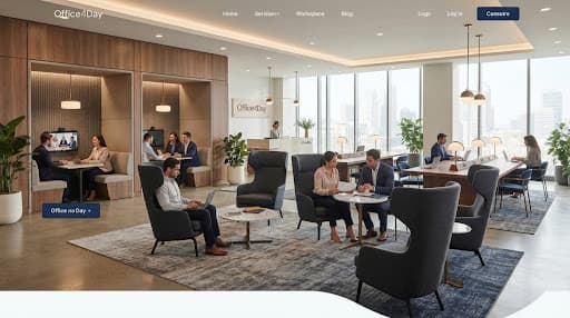 Hotel lobby workspace